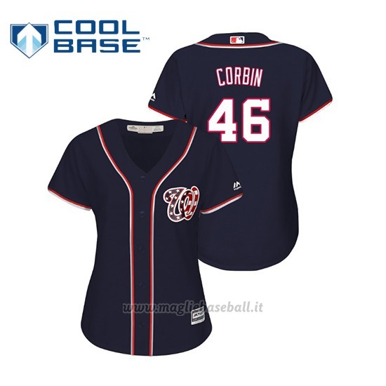 Maglia Baseball Donna Washington Nationals Patrick Corbin Cool Base Majestic Alternato Azul